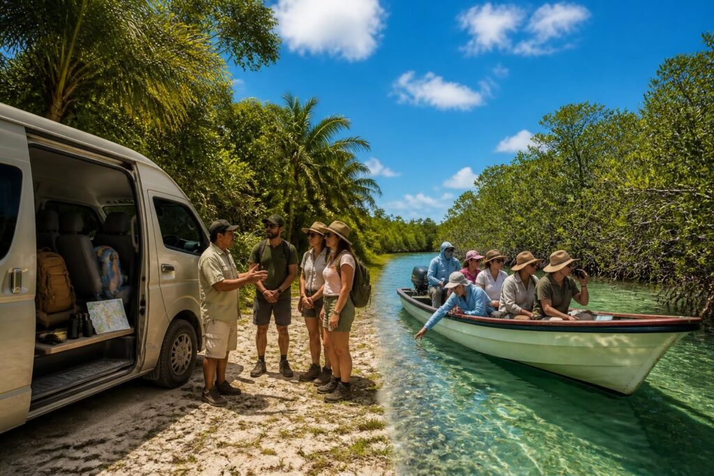 Excursion en van ou en bateau à sian kaan : comparer les avantages de chaque option