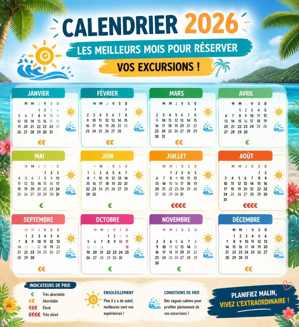 Mois par mois : le calendrier 2026 des meilleurs prix pour vos excursions - PROMO TOURS découvrez notre calendrier 2026 mois par mois pour profiter des meilleurs prix sur vos excursions et planifier des voyages inoubliables au meilleur budget.