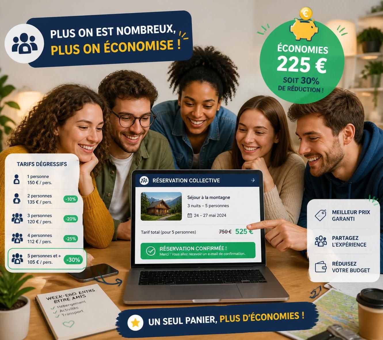 Tarifs dégressifs par groupe : comment profiter d’économies en réservant à plusieurs - PROMO TOURS découvrez comment bénéficier de tarifs dégressifs en réservant en groupe et réaliser des économies substantielles lors de vos achats ou réservations en commun.