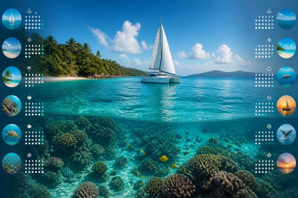 Calendrier des meilleures conditions mer pour le snorkeling et catamaran en 2026