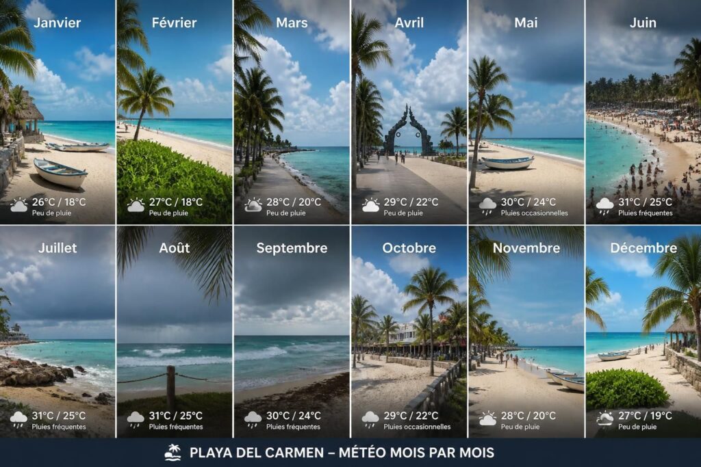 Météo à playa del carmen mois par mois : planifiez vos excursions selon le climat