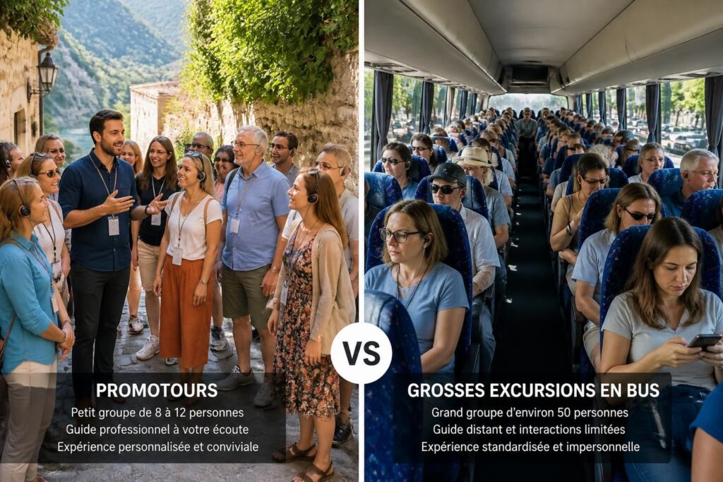Ce qui différencie promotours des grosses excursions en bus de 50 personnes