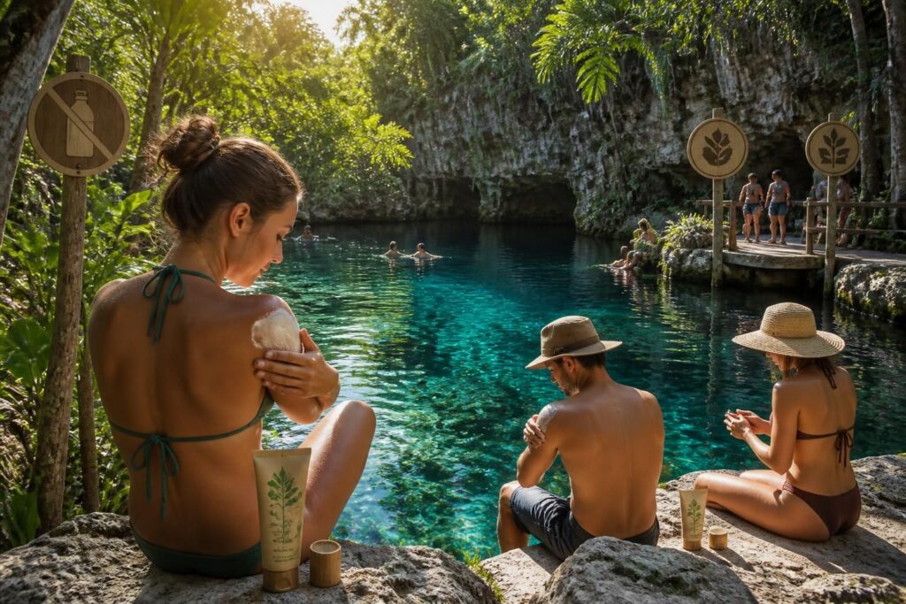 Crème solaire biodégradable obligatoire dans les cenotes : ce qu&rsquo;il faut savoir en 2026