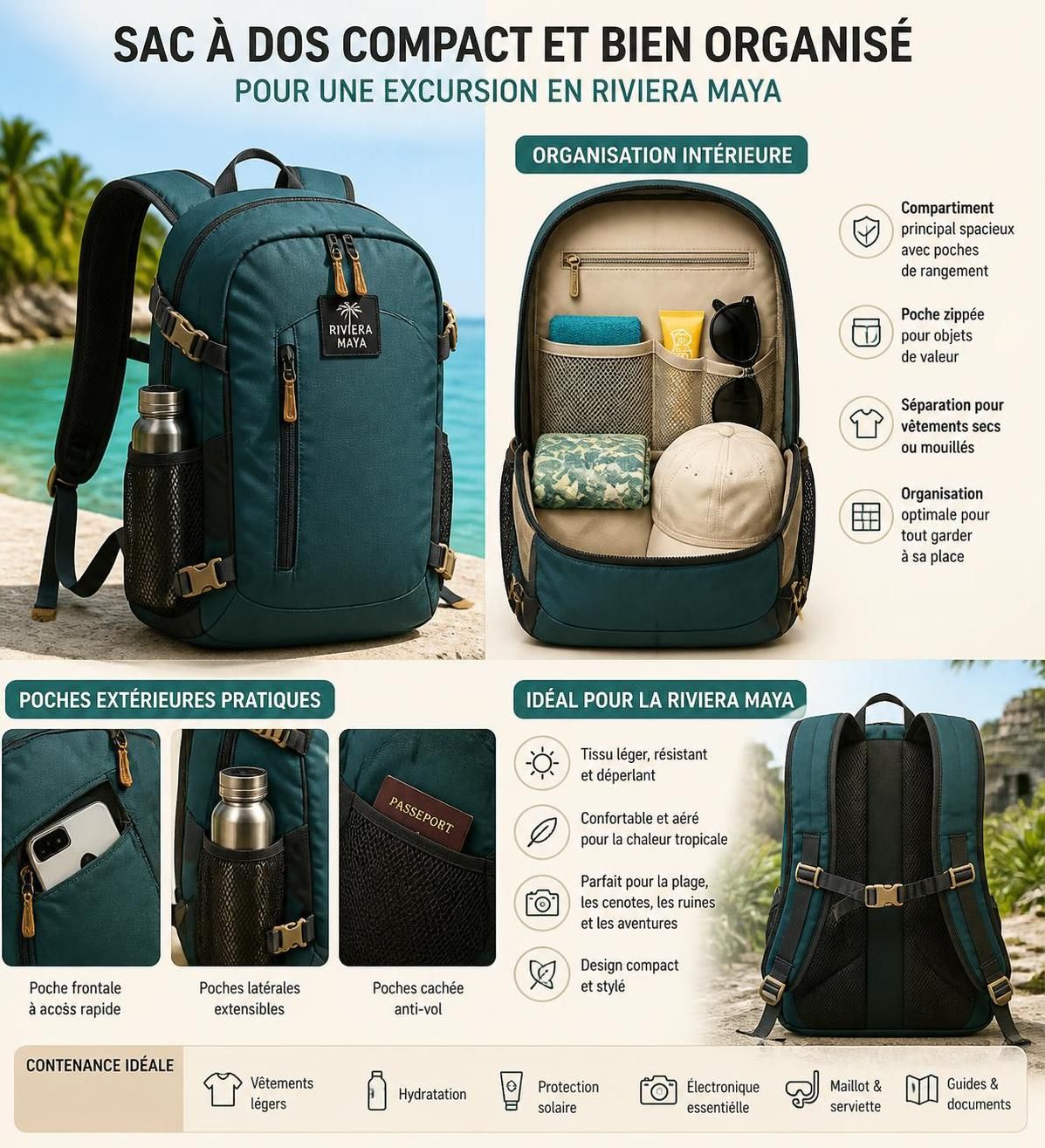 découvrez quoi emporter dans votre sac pour une journée d'excursion en riviera maya avec nos conseils pratiques et la liste des indispensables pour profiter pleinement de votre aventure.