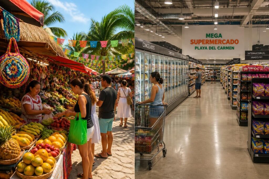 Marché local vs supermarché à playa del carmen : où faire ses courses avant un séjour